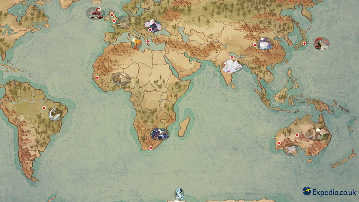 Expedia produces map of the world's mythical creatures and, yes, drop ...
