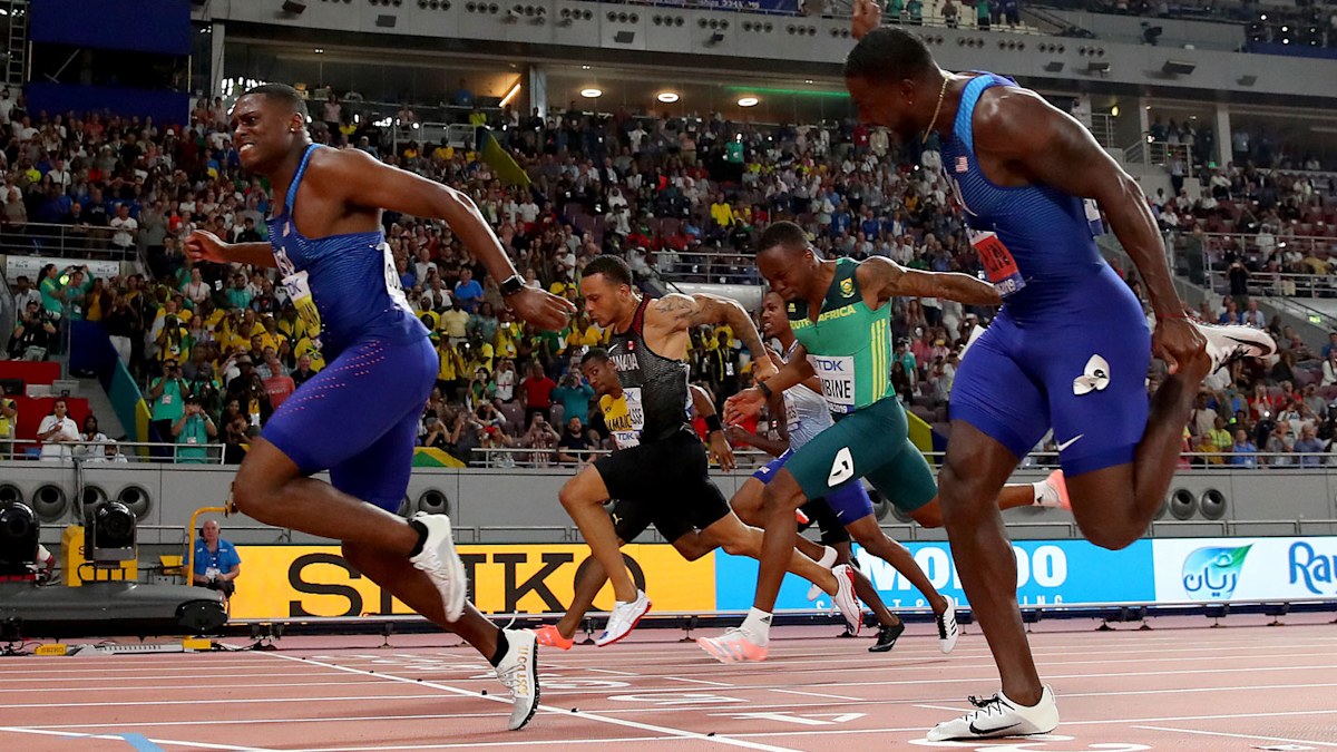 Christian Coleman 100m world title video | 9.76sec in final | Nine.com.au