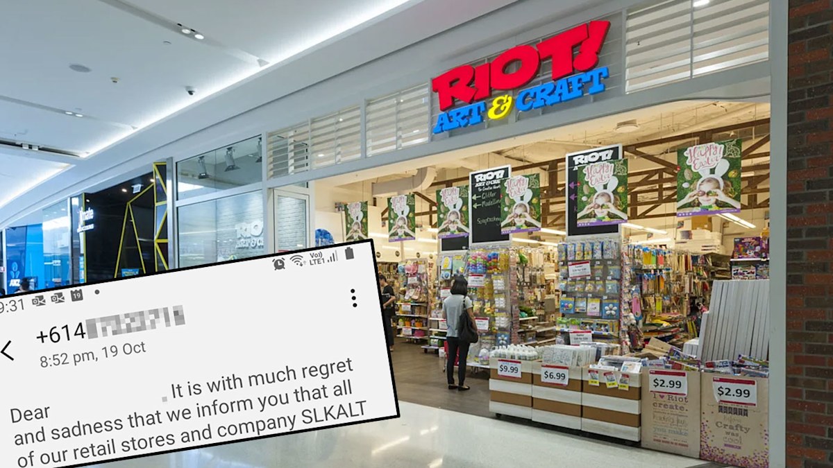 Riot Art & Craft stores close, staff sacked by text message | Nine.com.au