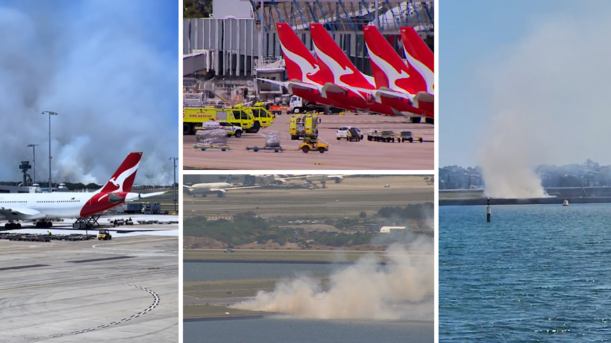 Sydney Airport fire update: Qantas confirms engine failure behind ...