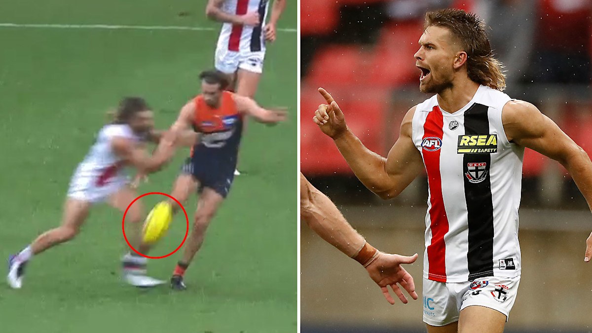AFL: St Kilda defeats GWS Giants, Callan Ward controversial free kick ...