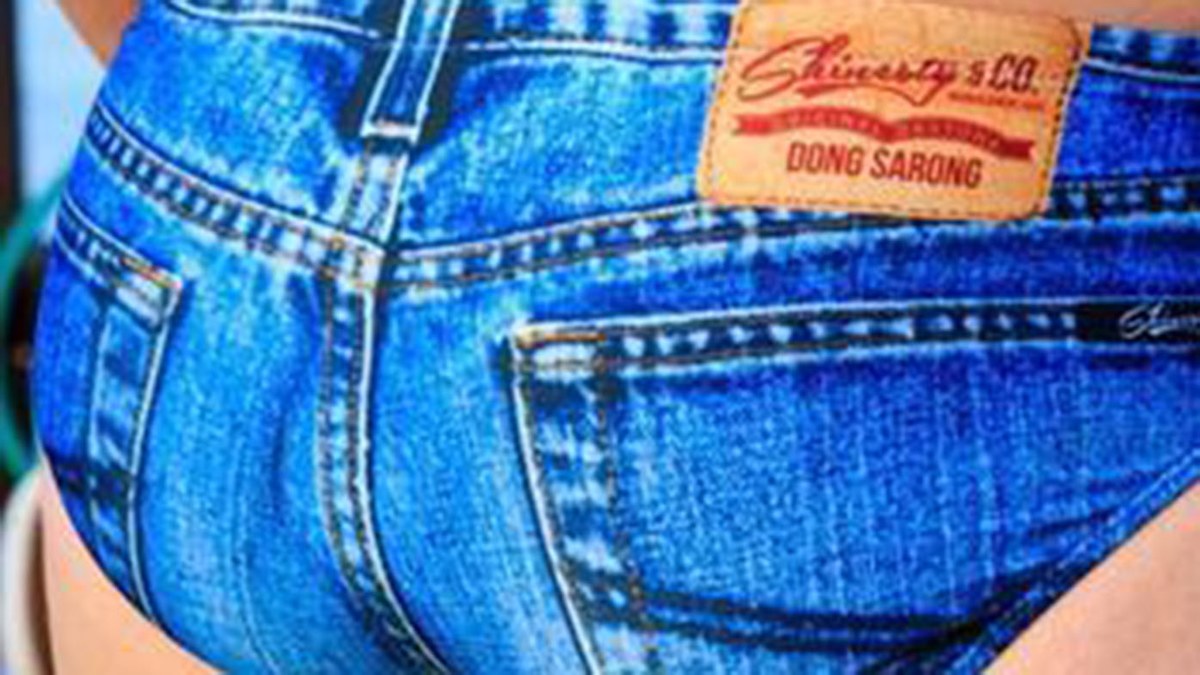 Denim-printed Speedos and swimmers | Weird fashion trends | Nine.com.au
