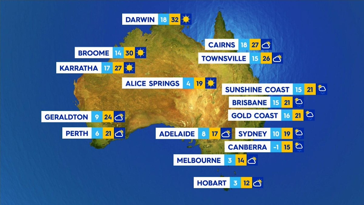 Weather forecast Australia: Heavy rain gusty winds NSW southern ...