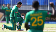 South Africa's Quinton de Kock has returned for a clash with Sri Lanka in the T20 World Cup and taken a knee.
