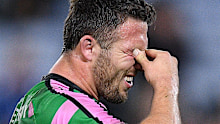 Sam Burgess shows his frustration during Rabbitohs vs Bulldogs.