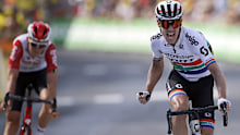 Daryl Impey celebrates his Tour de France stage win.