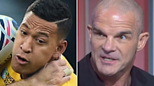 Israel Folau and Ian Roberts.