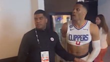 Russell Westbrook was held back by security after confronting an abusive fan following the Clippers' win
