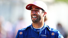 An ecstatic Daniel Ricciardo following his win in Monza.