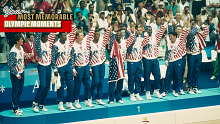 The USA men's basketball team at the Barcelona 1992 Olympics.