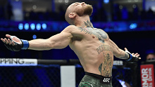 Conor McGregor in the octagon ahead of his UFC fight against Dustin Poirier.