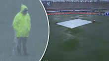 The Gabba got drenched during the first day's play of the third Test between Australia and India.