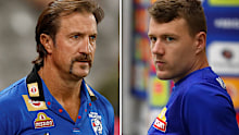 Western Bulldogs coach Luke Beveridge and midfielder Jack Macrae.