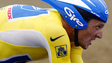 Lance Armstrong on the way to victory in the 2003 Tour de France, the fifth of his seven wins.
