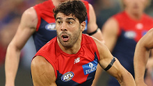 Melbourne's Christian Petracca pictured during the Western Bulldogs clash.