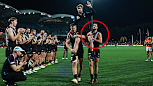Tom Jonas was chaired off by Ollie Wines and Travis Boak after Port Adelaide was knocked out of the premiership race.