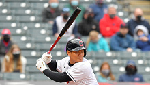 Indians star Yu Chang in action.