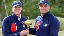 Captain Steve Stricker of team United States (L) and Bryson DeChambeau of team United States 