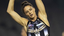 Collingwood player and ex-netball champion Sharni Layton.