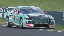 Zak Best in James Courtney's Tickford Mustang stopped half way down Conrod Straight.