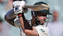 Matthew Wade bats during day three of the first Test between Australia and India at Adelaide Oval.