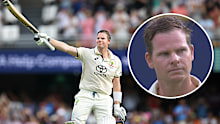 Steve Smith celebration included a swing of the bat and an extended glare. 