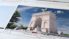 An artist's rendering of the arch Donald Trump wants to build in Washington DC.