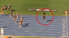 Charlotte Ehioghae crushing the 100m final.