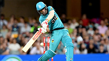 Joe Burns during his knock of 52 off 38 balls for the Brisbane Heat.