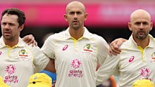 From left: Travis Head, Ashton Agar and Nathan Lyon.