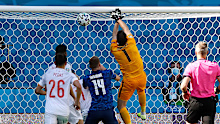 Martin Dubravka of Slovakia scores an own goal during the UEFA Euro 2020 Championship Group E match between Slovakia and Spain.