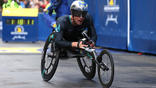 Marcel Hug won the men's Boston Marathon wheelchair race, but a wrong turn cost him a staggering amount of money.