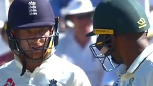 Jos Buttler unleashes his verbal spray on Vernon Philander during the second Test.