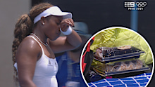 Sloane Stephens was given the hurry up by an Australian Open umpire. 