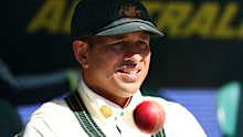Usman Khawaja watches on from the dugout during the 2024-25 Melbourne Test.