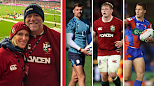 Zara Phillips, Mike Tindall, Henry Slade, Jac Morgan and Kalyn Ponga.