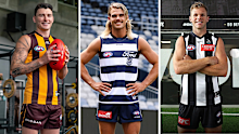 Recruits Josh Battle, Bailey Smith and Dan Houston in their new club colours.