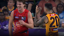 Chad Wingard has wors for Charlie Ballard after scoring a goal