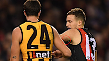 Fantasia's left arm was left heavily bruised after being repeatedly pinched by the Hawks skipper