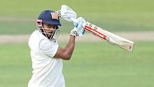 Feroze Khushi of Kent bats during the Vitality County Championship match between Hampshire and Kent at Utilita Bowl on July 02, 2024 in Southampton, England.  (Photo by Warren Little/Getty Images)