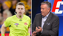AFL field umpire Nick Foot and Eddie McGuire