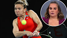 Simona Halep Jelena Dokic inset.