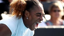 Serena Williams yells in frustration during her 2017 loss in Auckland.