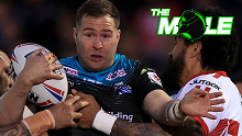 Trent Merrin playing for Leeds. He's set to quit the Super League club.