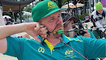 Jono Milne eyes his target.