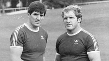 John McDonald (left) pictured with Ray Higgs at a Queensland training session in 1980.