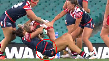 Sophie Clancy's leg got trapped under the body of Millie Boyle during Boyle's tackle attempt