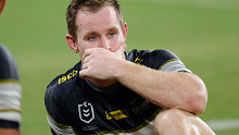 Michael Morgan of the Cowboys reacts his side's loss to Brisbane