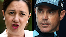 Queensland premier Annastacia Palaszczuk and NSW State of Origin coach Brad Fittler.