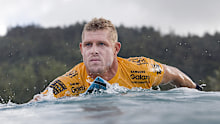 Mick Fanning surfing in Oahu, Hawaii in 2015.